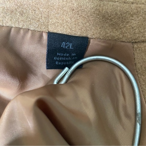Calvin Klein Camel Wool Blend Overcoat Size 42L Slim Fit - Picture 16 of 16